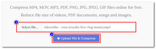 Beste audiocompressor online YOUCOMPRESS uploaden