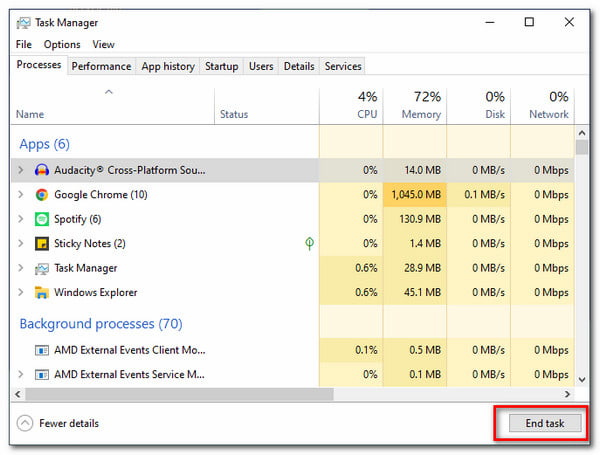 Audacity End Task