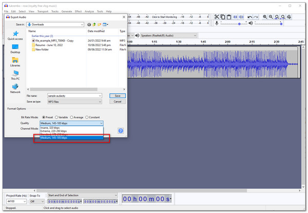 Impostazioni di Audacity