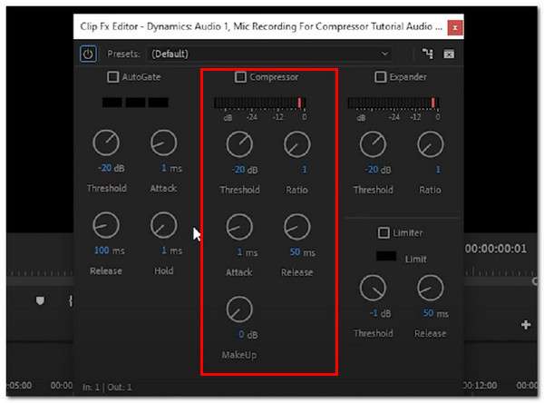 Compress Audio in Adobe Premiere Controls