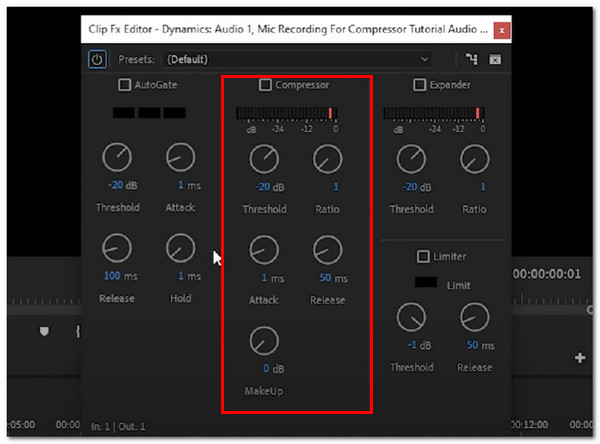 Komprimer lyd i Adobe Premiere Controls