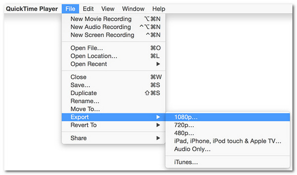 Quicktime File Export