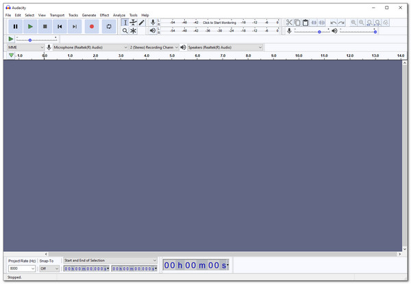 Komprimer Audio Audacity Interface