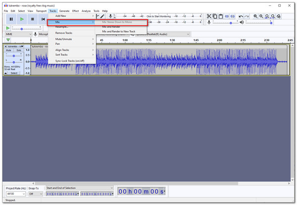 Komprimer Audio Audacity Track