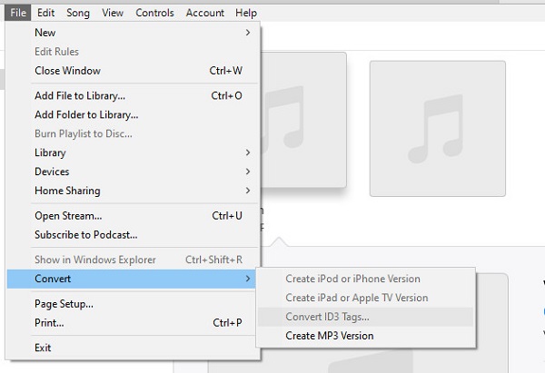 Comprimi l'audio Converti software iTunes