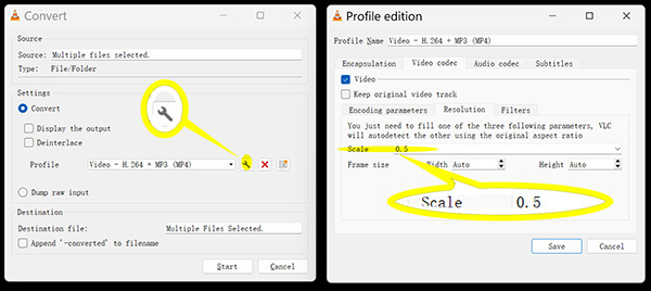 VLC Change Video Resolution Scale