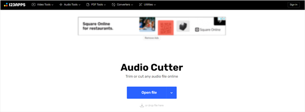 Åbn 123APPS Audio Cutter