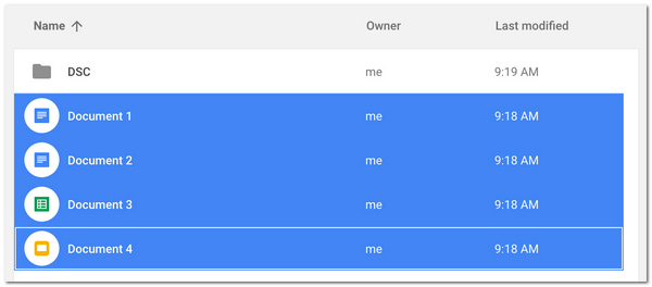 GoogleDrive Dosyaları Seçin Sıkıştır