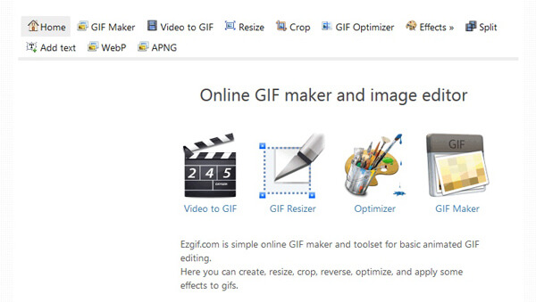 Online GIF Tools' that allows you to edit many things such as