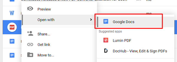 Edit PDF in Google Docs