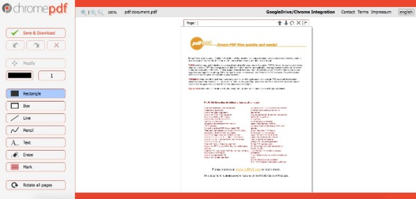 PDF-fájl szerkesztése a Chromepdf programmal