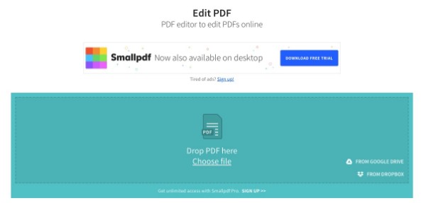 Modifica un file PDF con Smallpdf