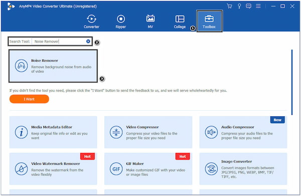 AnyMP4 VCU Toolbox per la rimozione del rumore