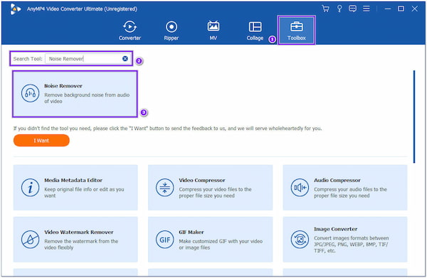 AnyMP4 VCU Poista taustamelu Toolbox