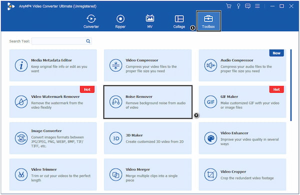 AnyMP4 Toolbox voor achtergrondgeluiden verwijderen