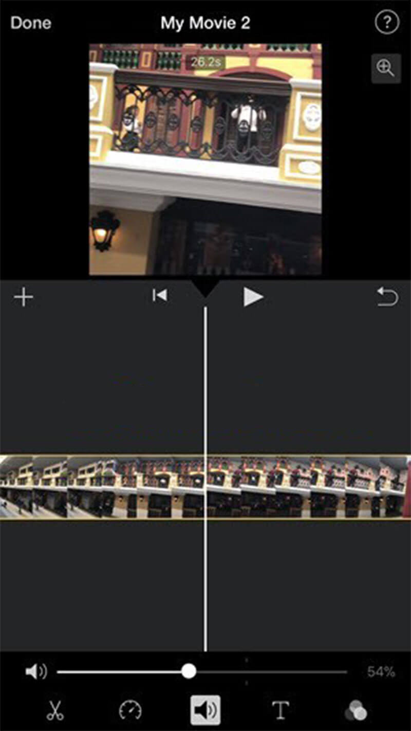 Modifica volume video imovie iPhone