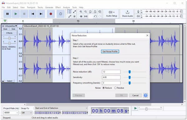Audacity Noise Reduction Software