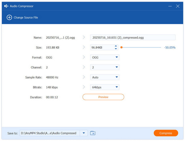 Adjust Output Settings