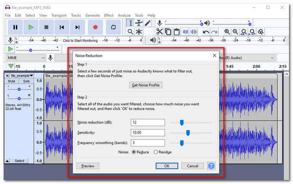 Audacity Adjust Audio Reduction