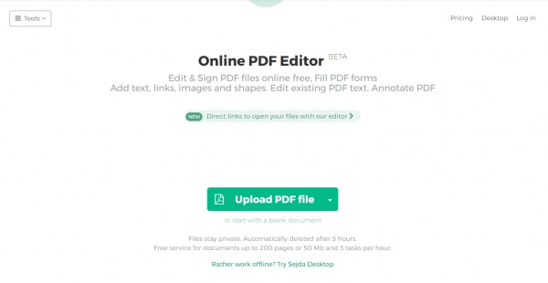 Sejda PDF-editori
