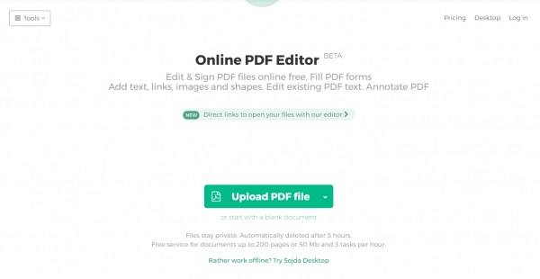 Editor de PDF Sejda