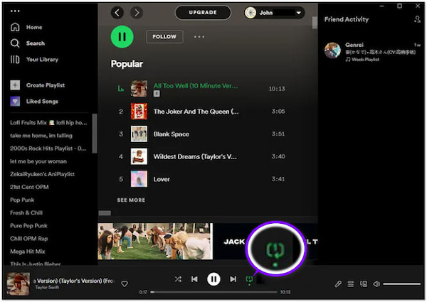 Spotify Tekrar Düğmesi