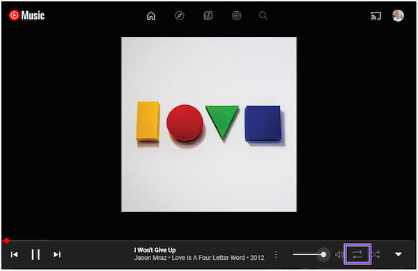 YouTube Music Arrow