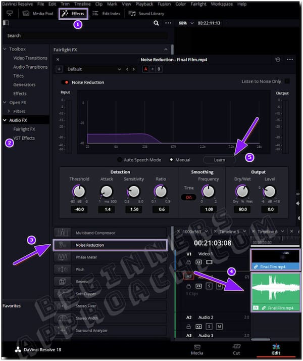 Davinci Resolve Riduzione del rumore