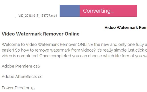 Odstraňování vodoznaků videa online
