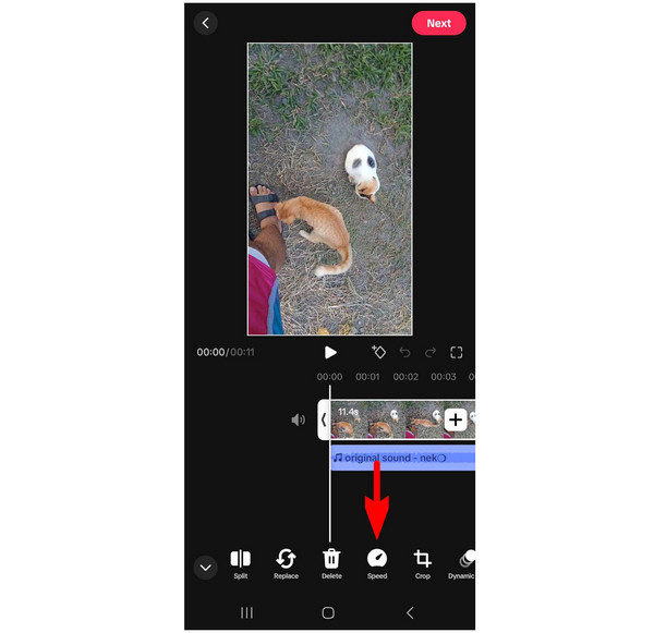 Opção de velocidade do TikTok