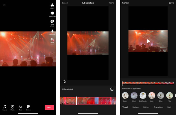 Indbygget TikTok Video Editor