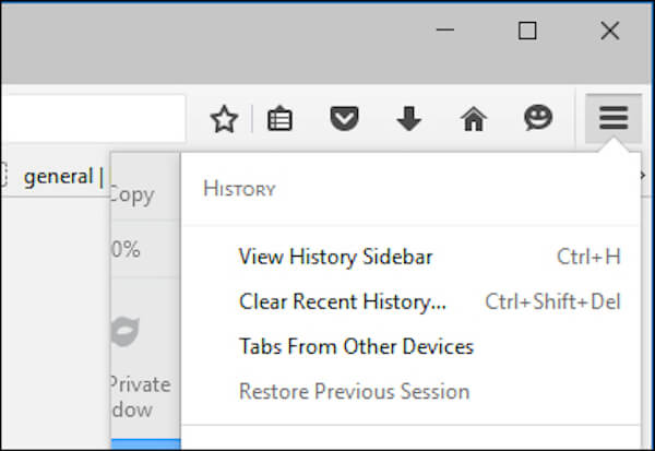 Firefox clear history windows