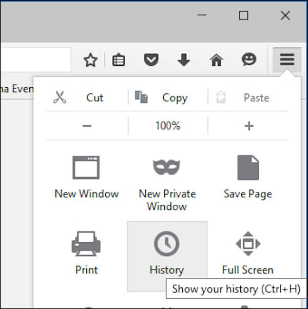 Windows del menu degli strumenti di Firefox