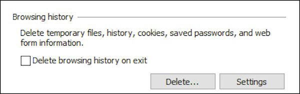 Ie delete history