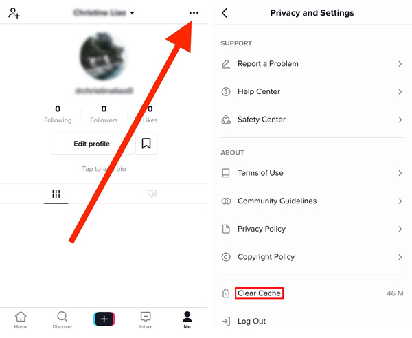 Clear Cache TikTok