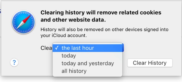 Delete safari history on mac