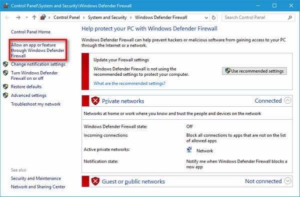 Firewall do Open Defender