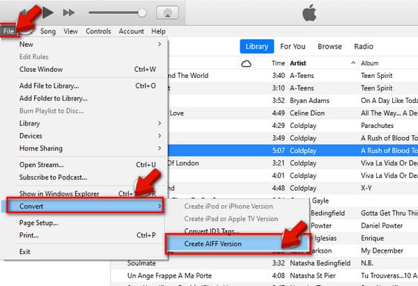 Create AIFF Version In Apple Music