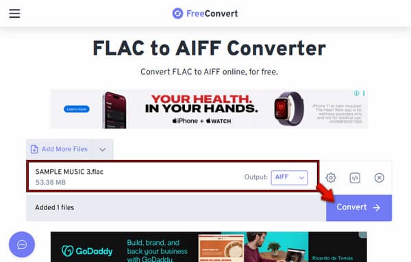 Initiate Conversion In FreeConvert