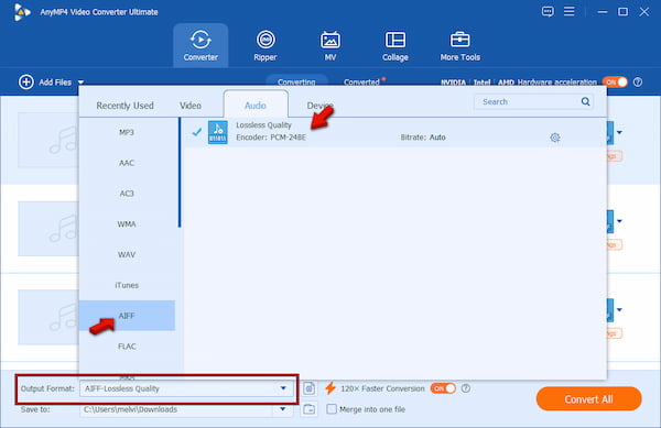 Select AIFF As Output