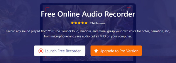 Lançar gravador de áudio interno online gratuito