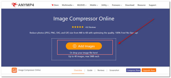 AnyMP4 Baixa qualidade de imagem Adicionar imagens