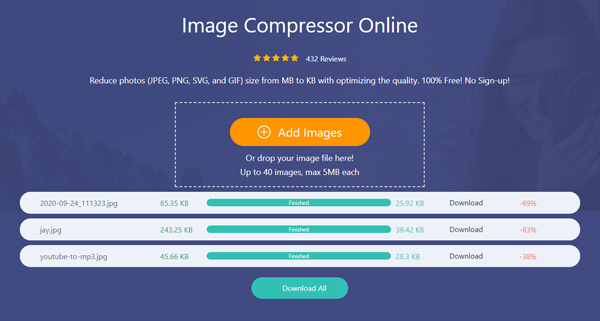 AnyMP4 Image Compressor en línea