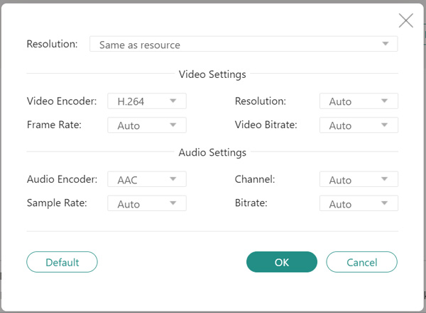 ajustar as configurações de vídeo e áudio