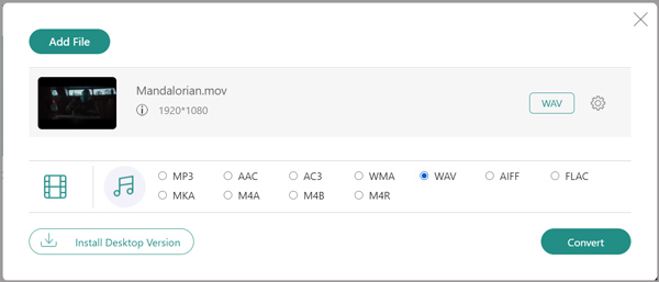 Convert mov to wav free online