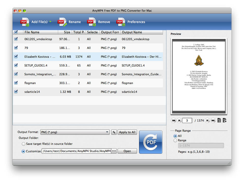 Convertitore PDF to PNG gratuito per Mac