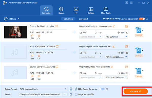 Convert FLAC To ALAC In AnyMP4