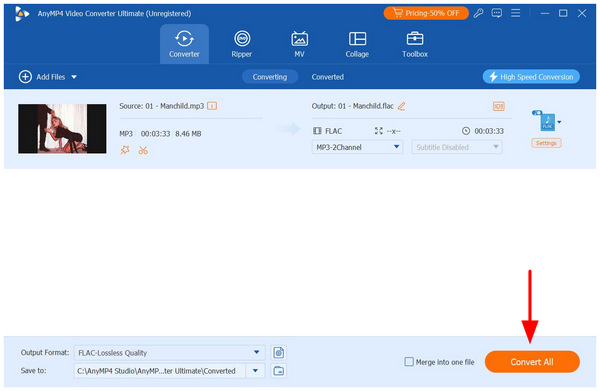 Anymp4 Video Converter Ultimate Convert All Button