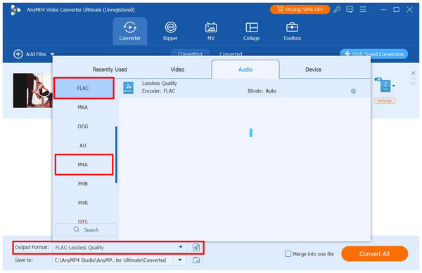 Anymp4 Video Converter Ultimate Flac Format