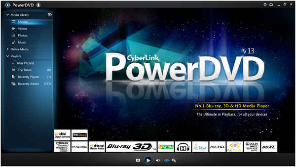 CyberLink PowerDVD-interface